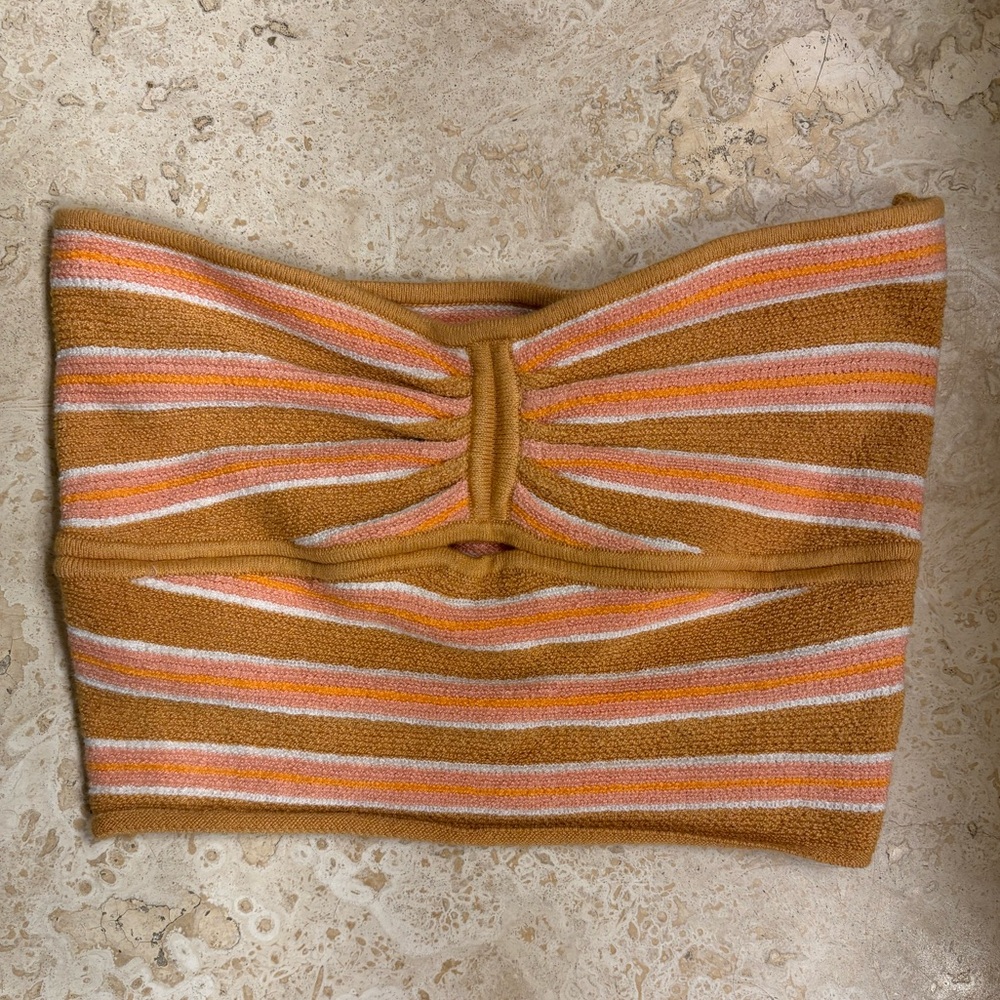 NWT American Eagle • Striped Knit Strapless Top